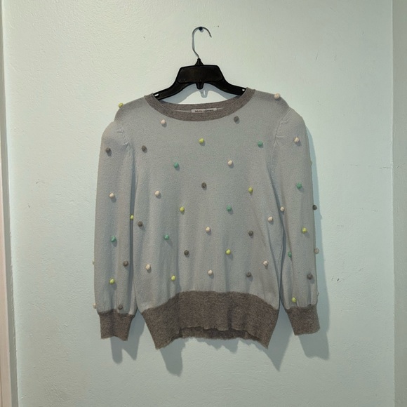 Autumn Cashmere Sweaters - Autumn Cashmere Gray Sweater with Colorful Accents